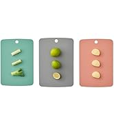 Firgi TPU Silicone Cutting Board Set of 3, BPA-Free Non-Slip Flexible Cutting Mats for Kitchen, F...