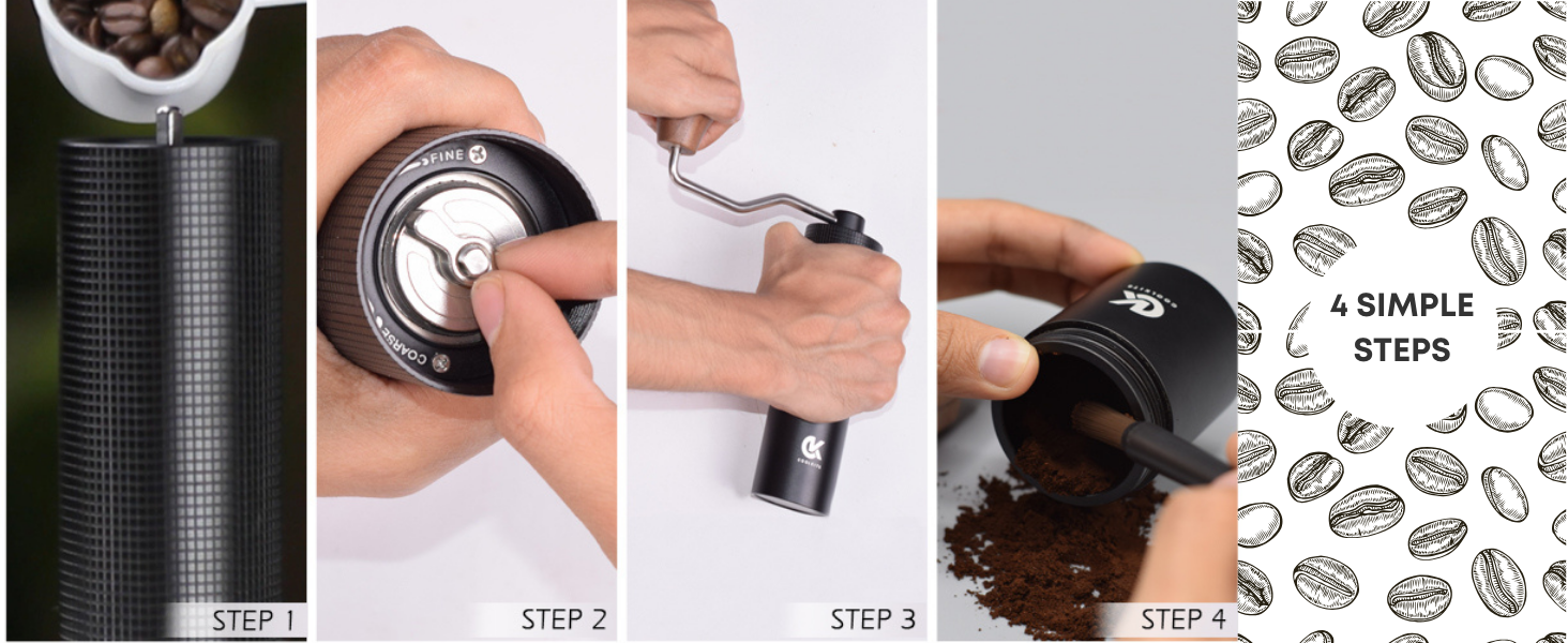 coffee grinder , manual coffee grinder , steel bur grinder
