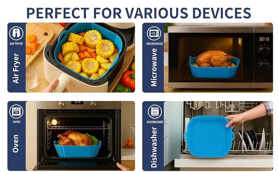 silicone airfryer basket liner reusable air fryer liners liners for air fryer basket
