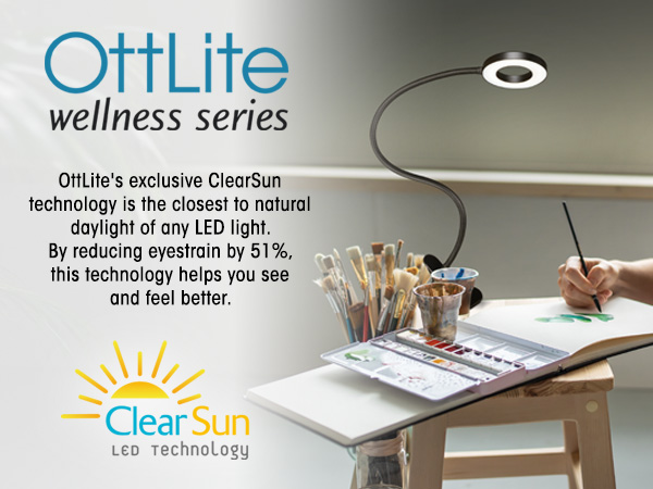 OttLite Wellness Series ClearSun LED Technology Natural Daylight Illumination Reduce Glare Eyestrain