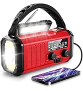 Emergency Radio,10000mAh Solar Radio, Crank Radio, NOAA/AM/FM Weather Radio, USB Type-C Charging,...
