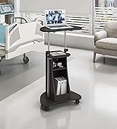 Techni Mobili Sit-to-Stand Rolling Adjustable Height Laptop Cart with Storage, Graphite, 22 x 16 ...