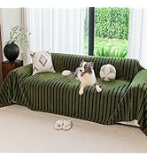 Yajue Sherpa Fleece Couch Cover for Dogs Washable Non Slip, Pet Proof Sofa Covers for 2 Cushion C...