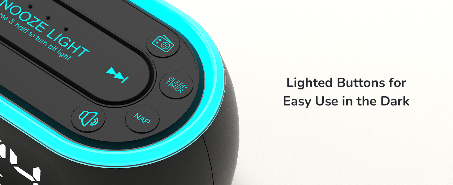 Lighted Buttons for Easy Use in bedroom