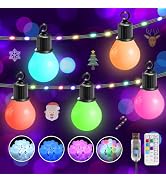 ALOVECO 41ft 100 LED Christmas String Lights Outdoor Indoor USB Plug RGB Color Changing String Li...