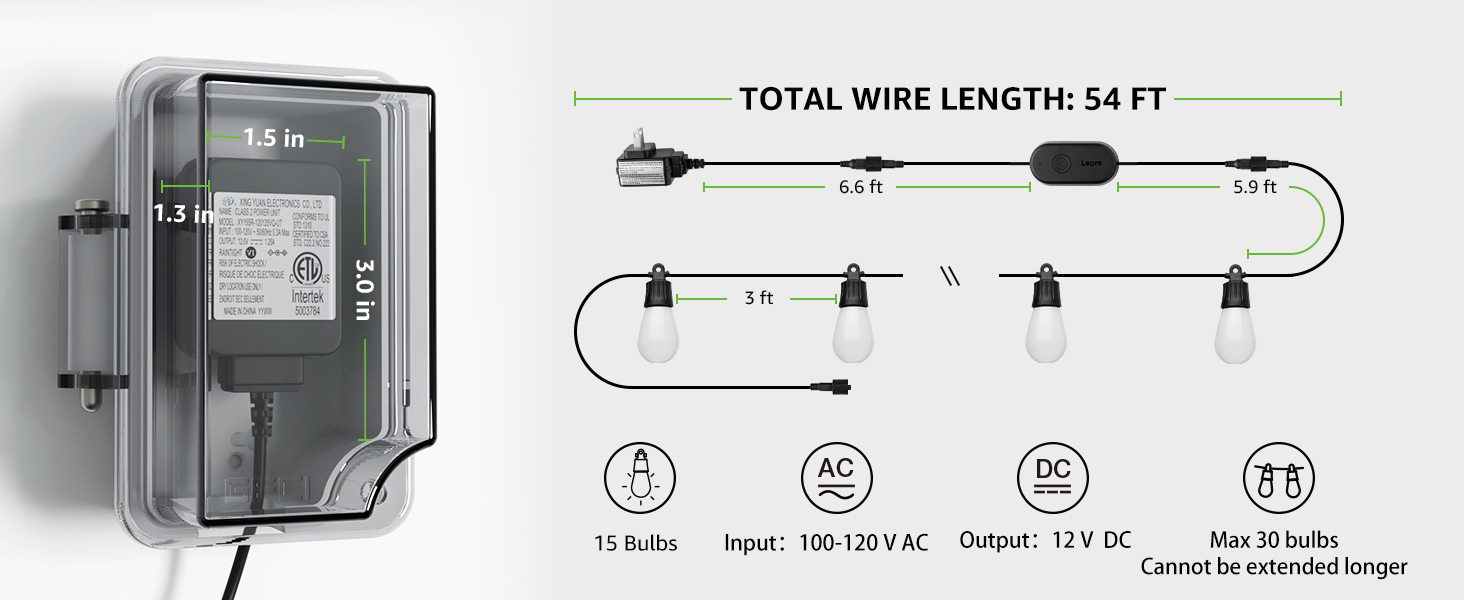 50 ft outdoor string lights
