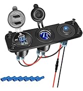 [2022] Cigarette Lighter Socket 12V Splitter with Rocker Toggle Switch, 45W PD Type C and 18W QC ...