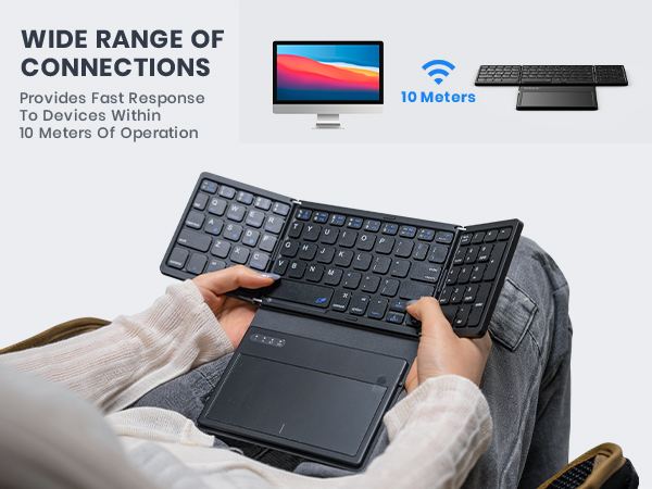 foldable bluetooth keyboard with touchpad