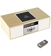Nostalgic Bluetooth Stereo System for Home, WISCENT Vintage Micro HiFi Systems CD Player,with Blu...