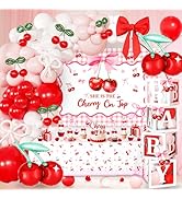 Cherry on Top Baby Shower Decorations for Girl - Red Pink Party Supplies Include Balloon Garland ...