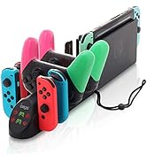 ECHZOVE Controller Charger for Nintendo Switch, Charger for 4 Switch Joy-Con Controllers, 2 Switc...