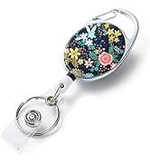 Badge Reels Retractable,Double Sided Color Print Pattern Retractable Badge Holders,with Retractab...
