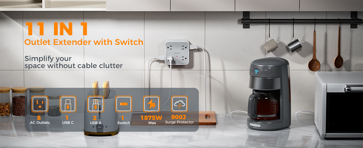 Multi Plug Outlet Extender