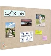 Large Bulletin Board, 48 X 36 inches Felt Board Notice Pin Board, 4' x 3'Cork Board Alternative f...