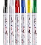 Paint Marker Pens - 6 Colors Permanent Oil Based Paint Markers, Medium Tip, Quick Dry and Waterpr...