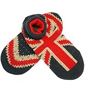 ELFJOY Women Girls Indoor Non-Slip Thick Fluffy Cozy National Flag Winter Crew Socks