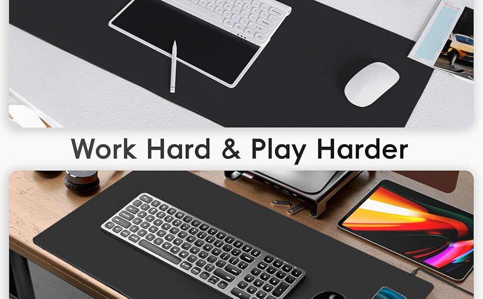 Desk Mat with Wireless Charger