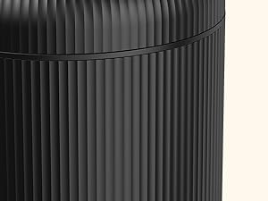 black bathroom trash can with lid