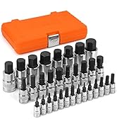 JU JIAN TEC 32-Piece Master HEX Bit Socket Set, S2 and Chrome Vanadium Steel, SAE &amp; Metric, Corro...