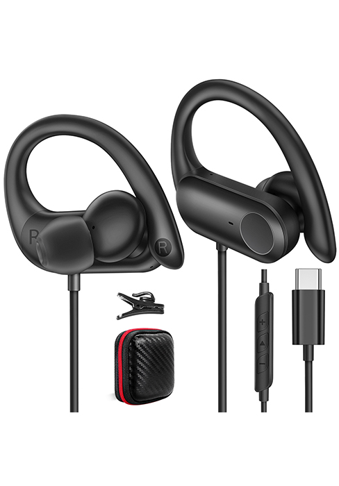 wired earbuds with hook