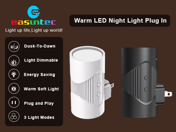 easuntec night lights plug into wall white A+ moblie 001
