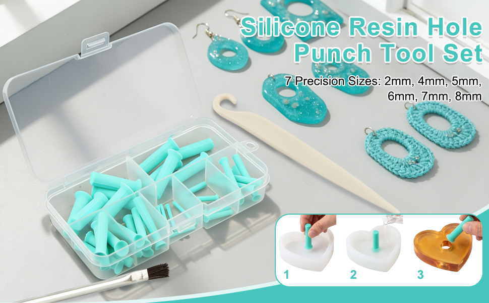 Multi-Size Resin Hole Punch Kit with Organizer Box