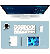 K KNODEL Small Office Leather Desk Mat, Mouse and Keyboard Pad, Computer and Laptop Mat, Desktop ...