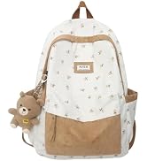2025 Cute Preppy Bag Floral Printed Kawaii Backpack Cottagecore Aesthetic Backpack Laptop Daypack...