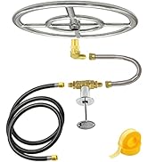 MCAMPAS Natural Gas Fire Pit Stainless Steel Burner Ring Installation Kit (12 inch)