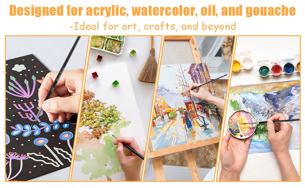 Designed for acrylic, watercolor, oil, and gouache—ideal for art, crafts, and beyond