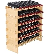 VEVOR 6-Tier 48 Bottles Stackable Modular Wine Rack, Freestanding Wines Holder Display Shelf, Sol...