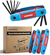 VICRING 17PCS Folding Allen Wrench Set SAE and Metric Hex Key Set Allen Wrenches Sets 2Pack Porta...