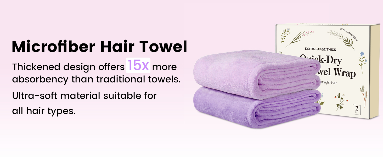 large microfiber hair towel