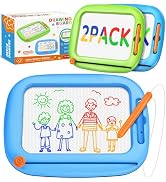 2 Pack Magnetic Drawing Board, Toddlers Toys Ages 1-2 &amp; 2-3, Learning and Educational Writing Pai...
