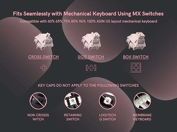 This keycap set fits seamlessly with MX-switches mechanical keyboards