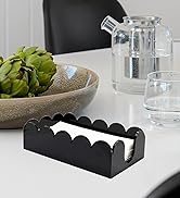 Acrylic Guest Towel Napkin Holder,Black Paper Scalloped Storage Tray, Hand Towels Disposable for ...