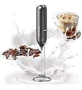 CIRCLE JOY Milk Frother Hanheld with Stand, Electric Coffee Frother, Battery Operated Hand Frothe...