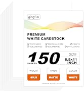 gisgfim 150 Pcs 80lb White Thick Paper Cardstock 8.5x11 Cardstock Heavyweight Card Stock Printer ...