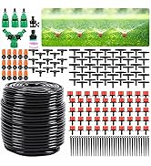 Garden Drip Irrigation Kit,164FT/50M Greenhouse Micro automatic Drip Irrigation system Kit with 1...