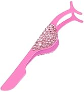 Bling Rhinestone False Eyelashes Applicator Tool Carbon Steel Eyelash Extension Tweezer Remover C...