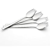 IQCWOOD Sporks, 4-Pack 18/10 Stainless Steel Fork, Metal Spork for Everyday Household Use, 7.4-In...