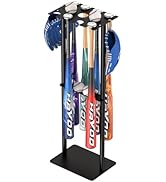 QBA Baseball Bat Holder Stand, Metal Bat Rack Holds Up to 8 Bats, 5 Balls, 4pcs Gloves, Bat Organ...