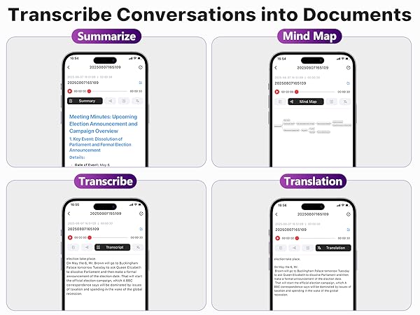 voice recorder with transcription to text