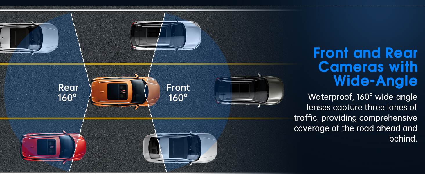 car camera - dash cam front and rear