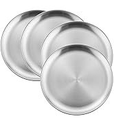 4-Piece 18/8 Stainless Steel Plates, HaWare Metal 304 Dinner Dishes for Kids Toddlers Children, 1...