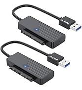 CLAVOOP SATA to USB 3.0 Adapter 2 Pack, USB SATA III Hard Drive to USB Adapter Cable, External Co...