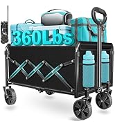 Wagons Carts Foldable, Collapsible Wagon with Wheels — Durable Foldable Wagon for Groceries,Picni...