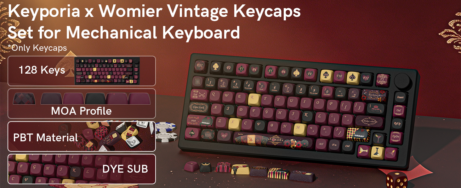 128-key MOA profile PBT dye-sublimation keycap set