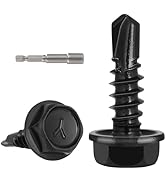 VGBUY 220Pcs #8 x 1/2" Self Drilling Screws for Metal,410 Stainless Steel Black Zinc Plated,Self ...