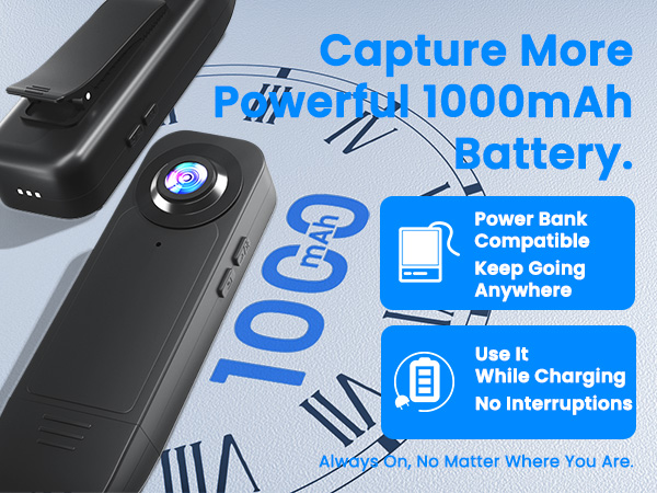 Long-Lasting Mini Body Camera